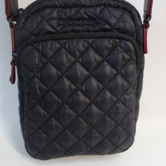 Womens MZ Wallace Metro Black Quilted Nylon Mini Crossbody Bag - Picture 3 of 10